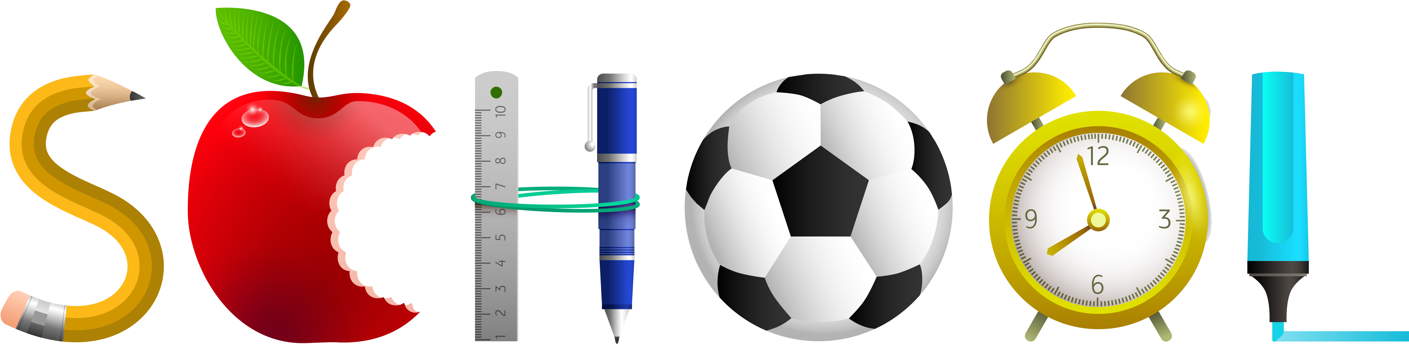 School Label Png Picture - School Word Png (5065x1532)