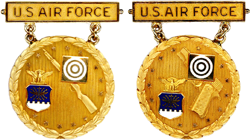 Former Usaf Gold National Eic Badges - Air Force Marksman Badge (523x302)