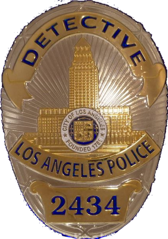 Badge Of An Lapd Detective With The Badge Number - Los Angeles Police Badge (340x484)