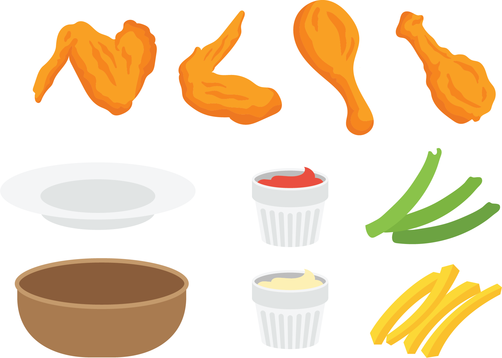 Buffalo Wing Fried Chicken Junk Food Clip Art - Clip Art Chicken Wings Png (1759x1256)