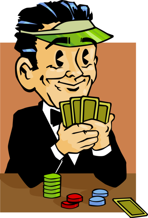 Vector Illustration Of Casino Gambling Games Of Chance - Gambler Clipart (475x700)