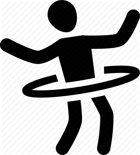 Athlete, Exercise, Hoop, Hula, Silhouette, Sport Icon - Hula Hoop Icon (463x512)