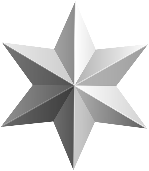 Silver Star Transparent Png Clip Art Image - Silver Star Transparent (523x600)