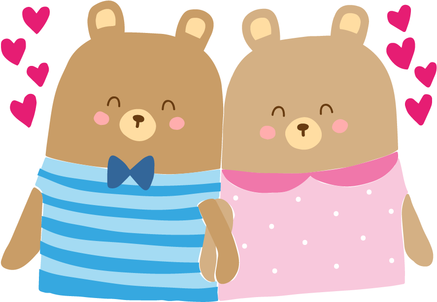 Lovely Couple Bears Vector - Bear (1000x1000)