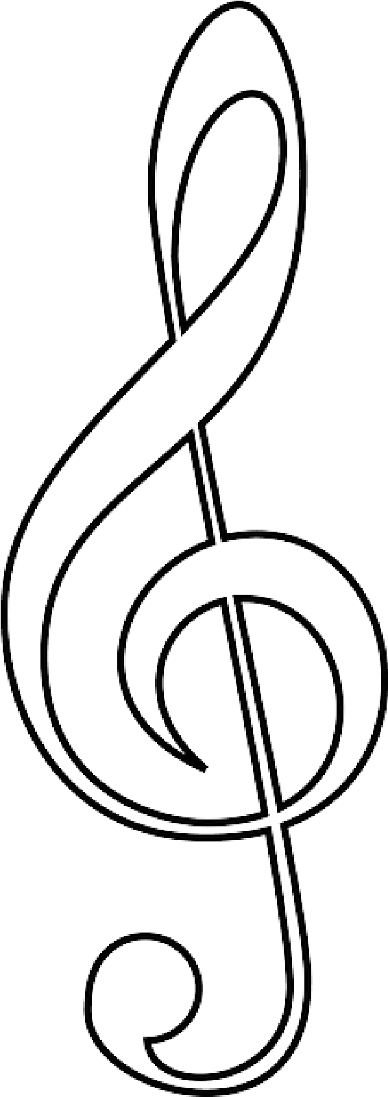 Person Outline Coloring Page - Drawing Of A Music Note (800x1600)