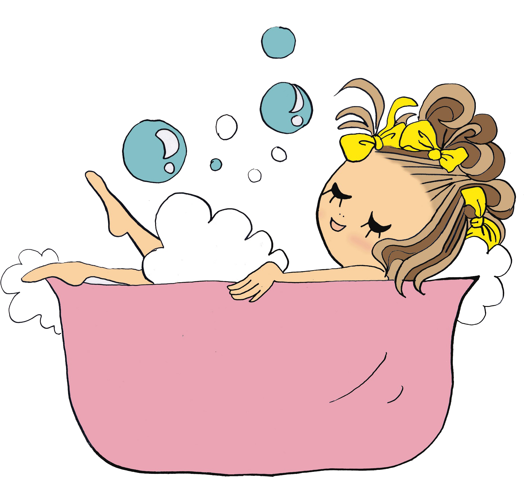 Bathtub Drawing Bathing Cartoon Clip Art - การ์ตูน อาบ น้ํา ฝักบัว (2180x1770)