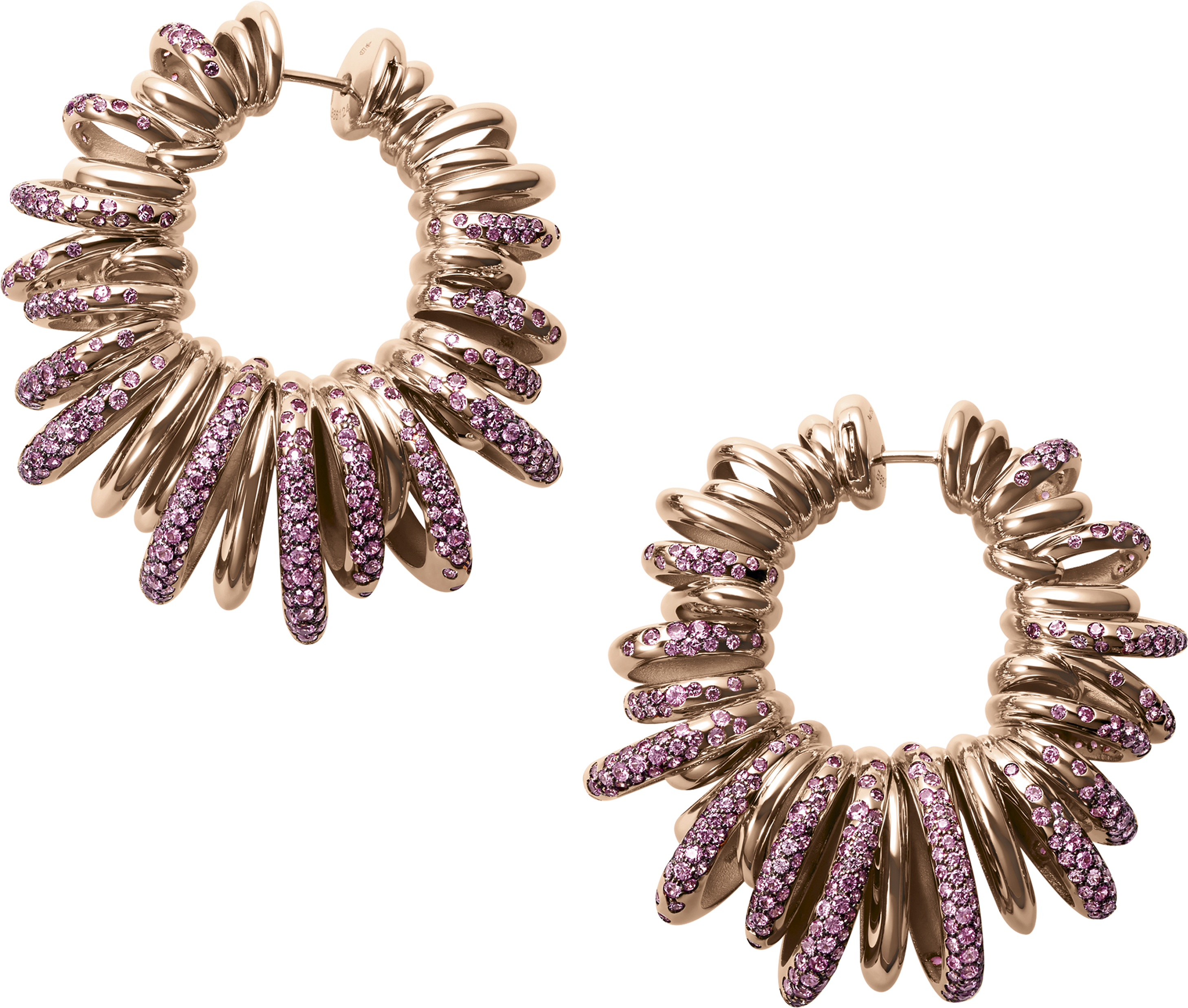 Sole Collection Pink Gold And Pink Sapphire Earrings - De Grisogono (3000x3000)