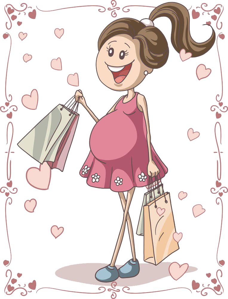 Pregnancy Cartoon Drawing Illustration - Pregnancy Journal And Organizer: Pregnancy Log Book (763x1000)