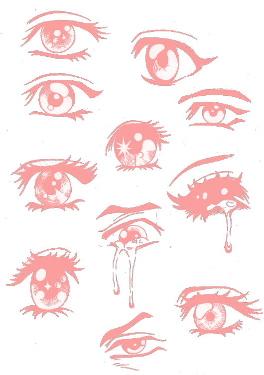 Resource For Drawing Eyes - Sad Anime Eyes Drawing (540x753)