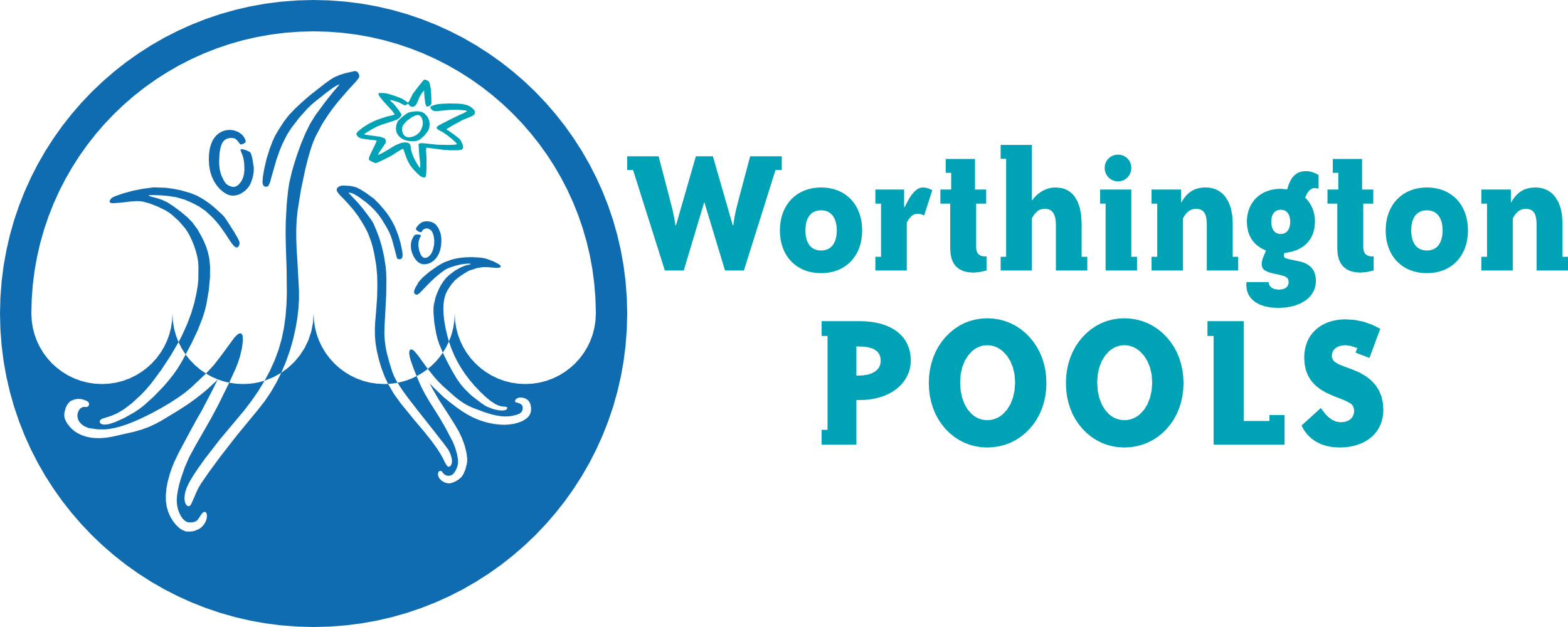 Swimming Pool Logo Design - Worthington Pool Logo (2500x1000)