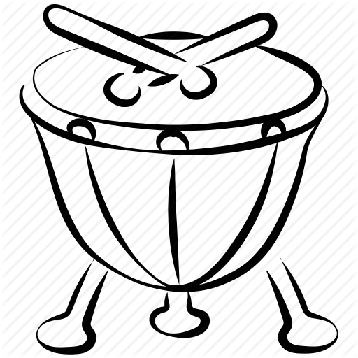 Drawn Instrument Percussion - Kettledrum Instrument Drawing (512x512)