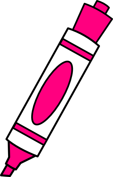 Crayola Marker Cliparts - Pink Marker Clipart (378x592)