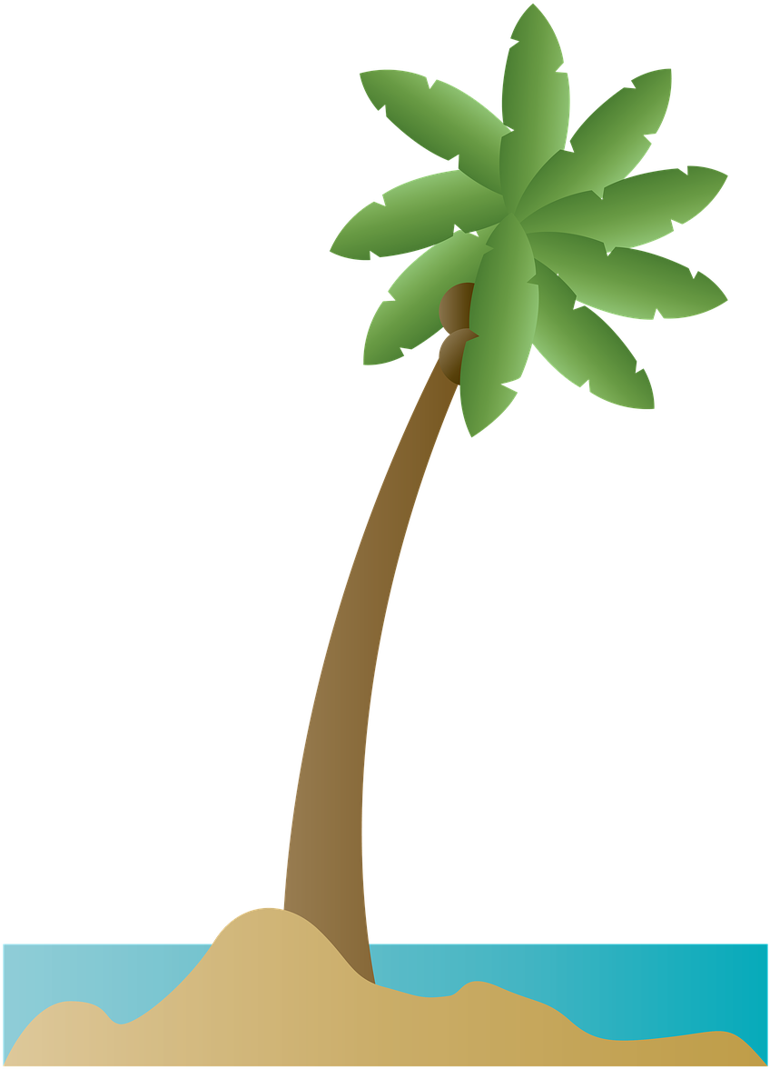 Island, Palm Tree, Palm, Coconut, Beach, Summer - Playa Ilustracion Png (939x1280)