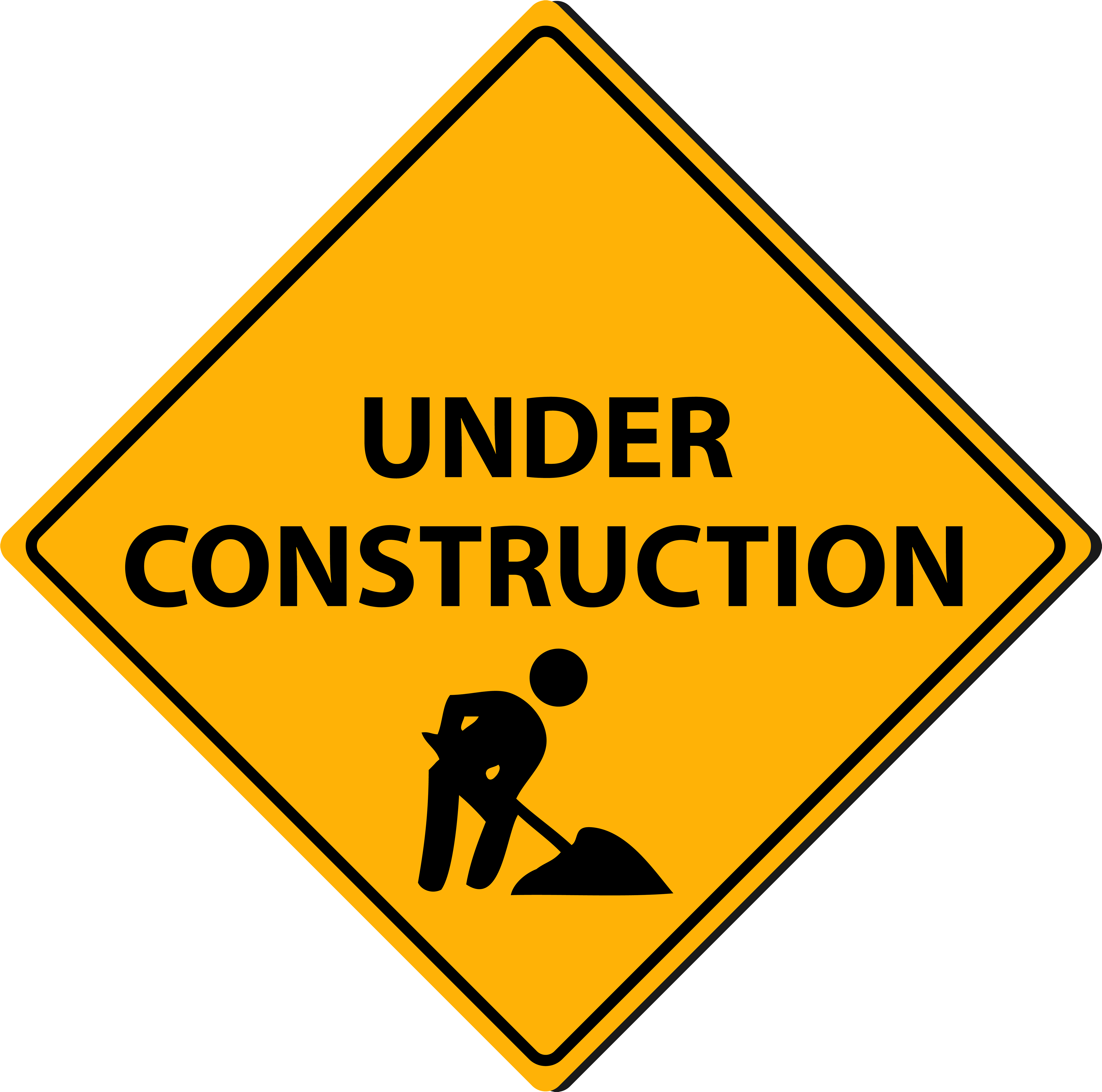 Triangle Under Construction Sign Png Clipart - No Thru Traffic Sign (5000x4953)