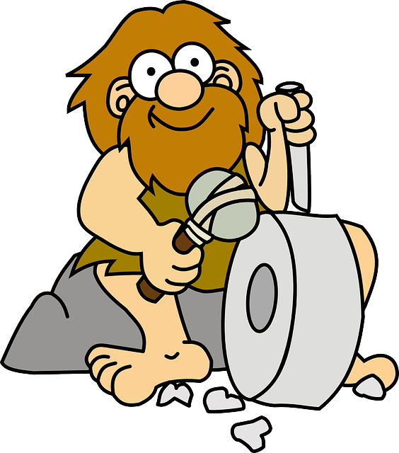 Spanish Caveman - Invencion De La Rueda (564x640)