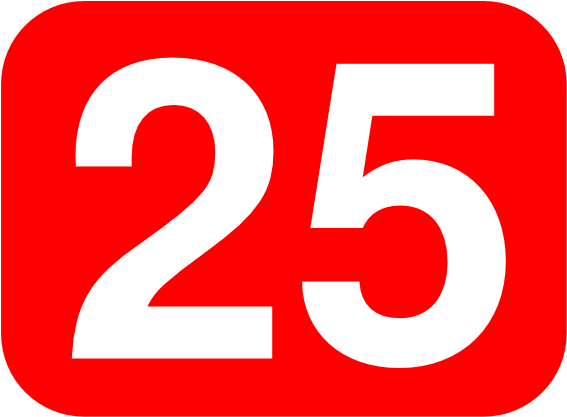Twenty Five Clip Art At Clker - Number 26 Red (600x483)