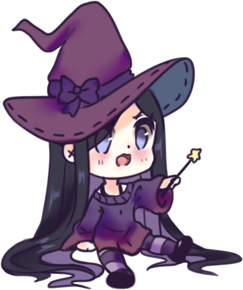 Cute Witch By Smeoow - Cartoon (1024x1237)