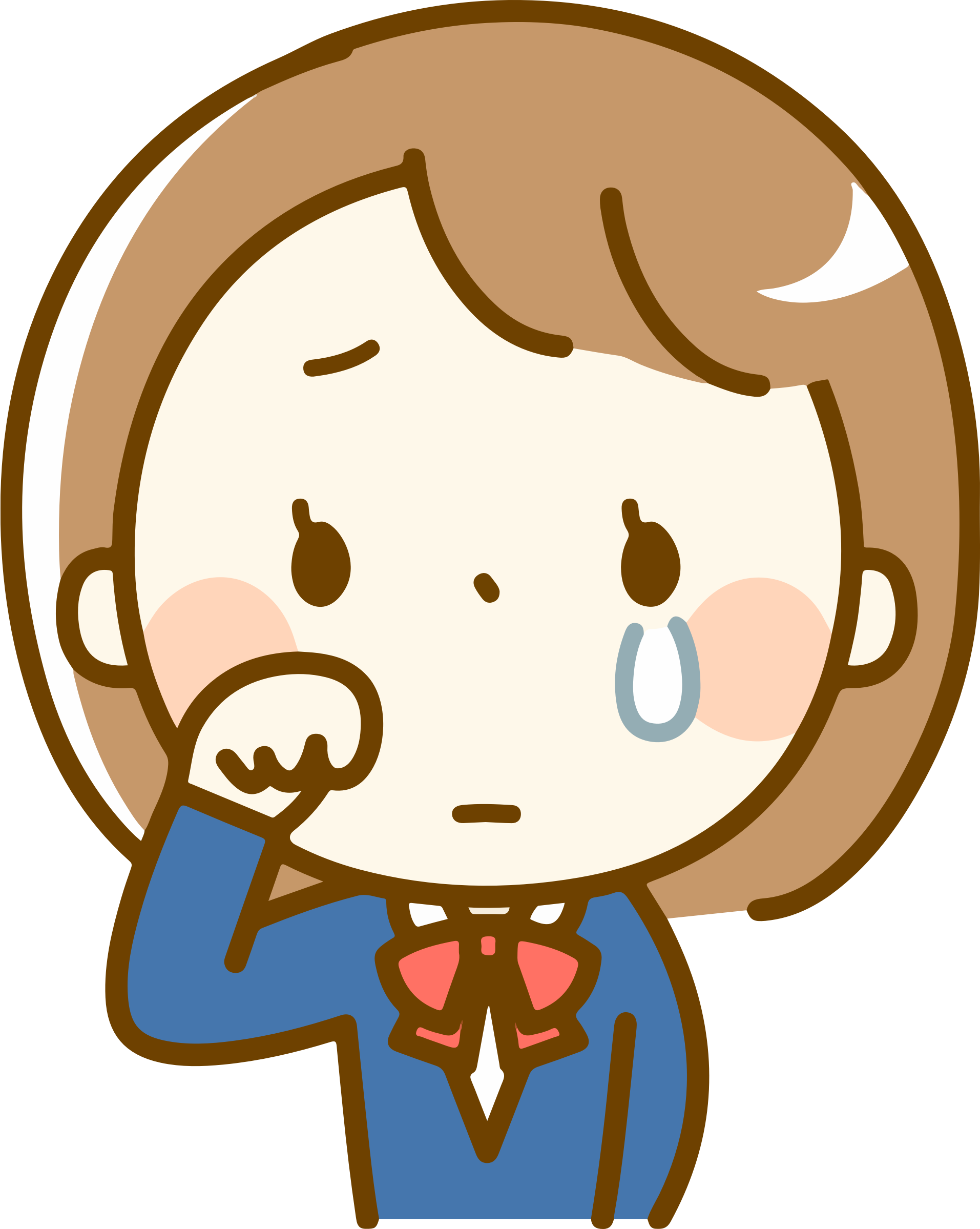 Crying Female - 学生 イラスト 麦 さん (1913x2398)