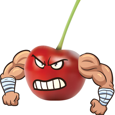 Cherries Lacrosse - Cartoon (400x400)