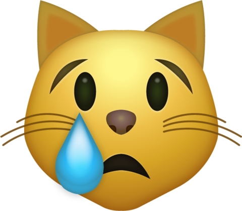 Crying Cat Iphone Emoji Jpg - Cat Emoji Transparent (480x419)