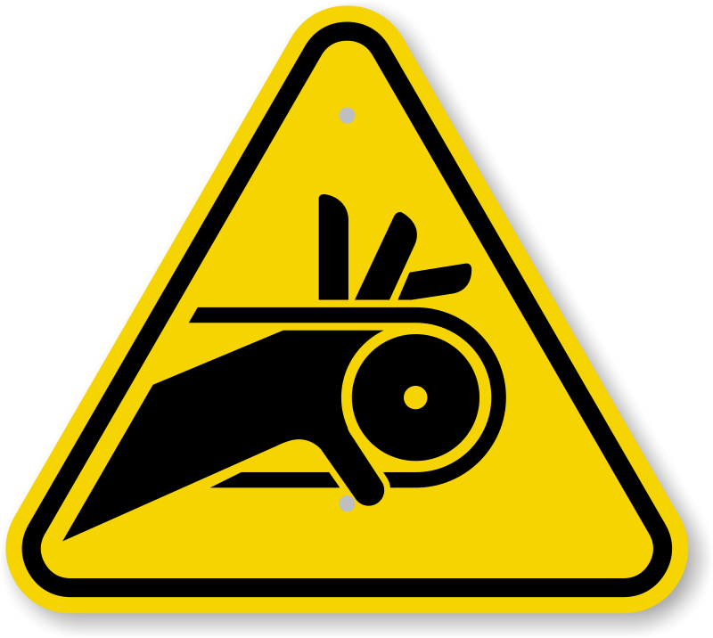 Iso Warning Pinch Point Entanglement Sign Symbol, Sku - Png Warning Sign Icons (800x716)