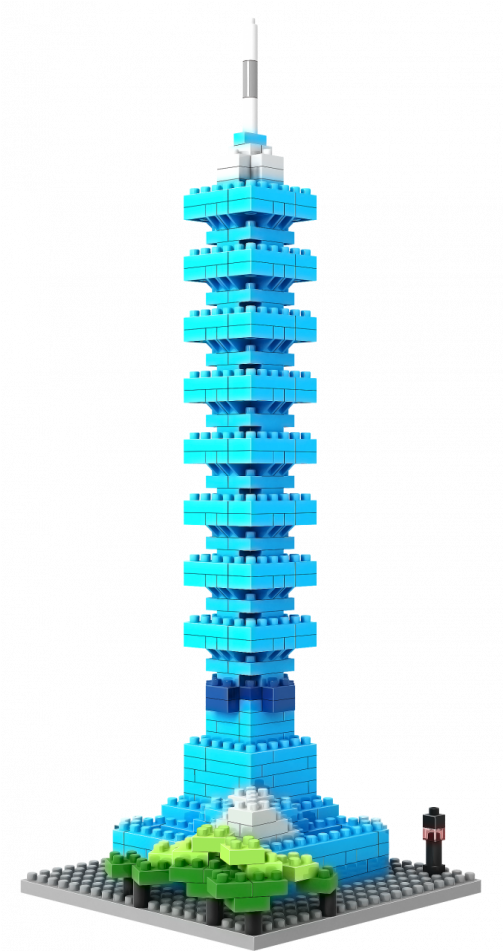 Loz Nano Block Architecture Series Taipei - Cubicfun Taipei 101 Blocks - 390 Pieces (950x950)