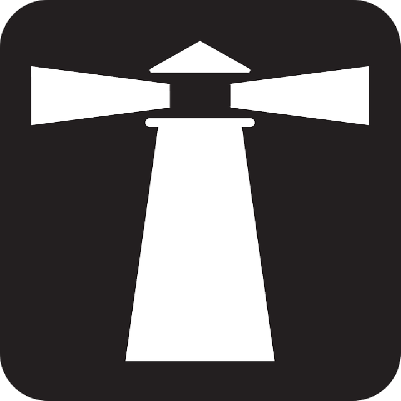 Beacon, Lighthouse, Light House, Shine, Beam, Light - Lighthouse Symbol On A Map (800x800)