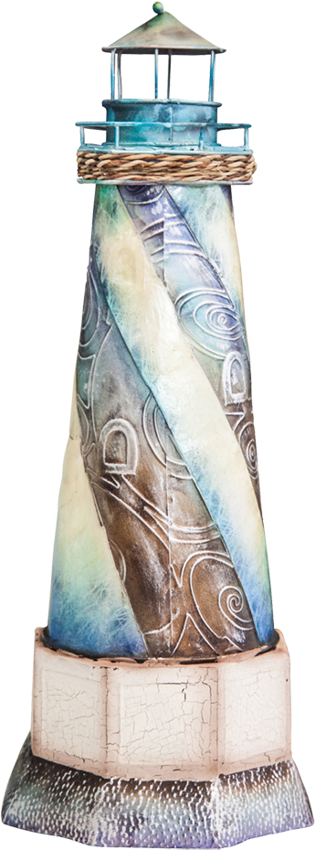 Metal And Capiz Lighthouse 16" (733x1100)