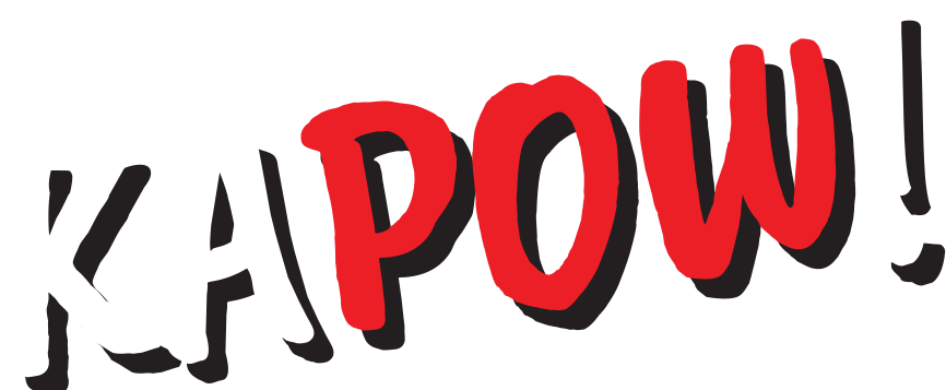 Pop Art Wording Kapow Glass Bottle Crusher - Glass Bottle (866x357)