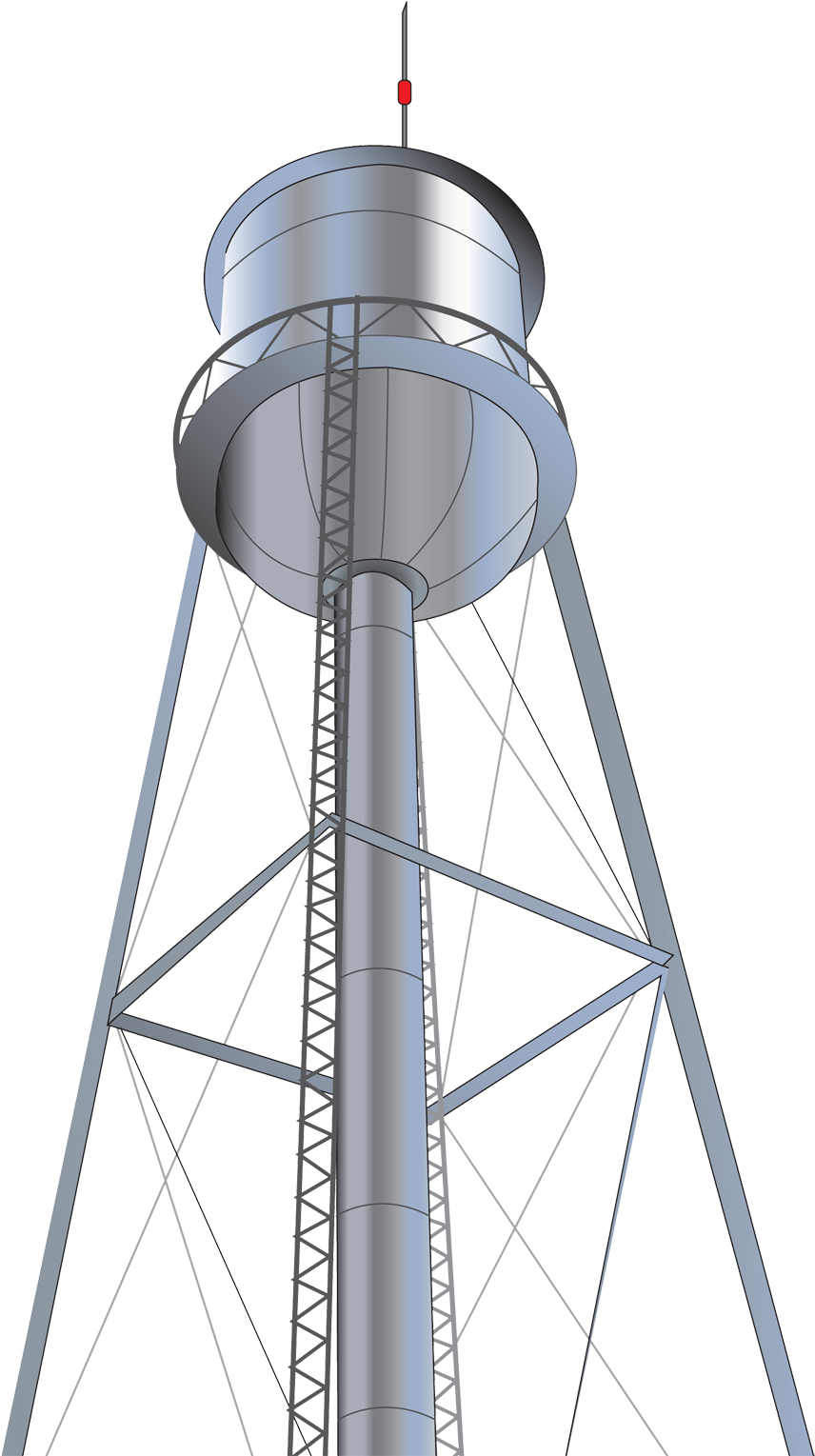 Water Tower Clip Art Eri Doodle Designs And Creations - Water Tower (868x1530)