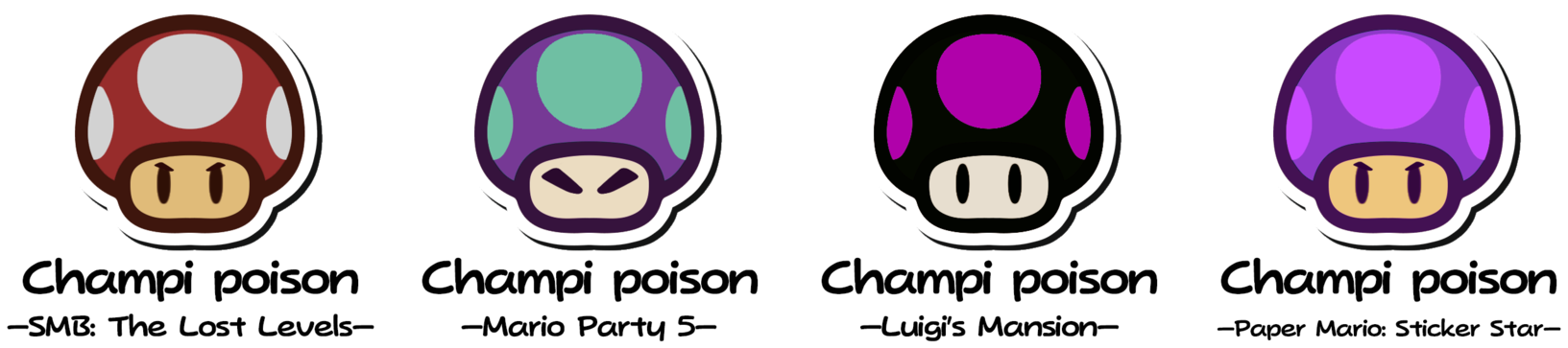 Paper Mario Mushrooms 2 By Graphicsigma-x - Paper Mario Sticker Star Poison Mushroom Sticker (1664x480)