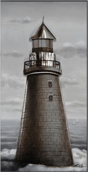 Lighthouse 3d Framed Canvas - Artsource 'lighthouse Watch' Oil Painting Print On (1024x683)