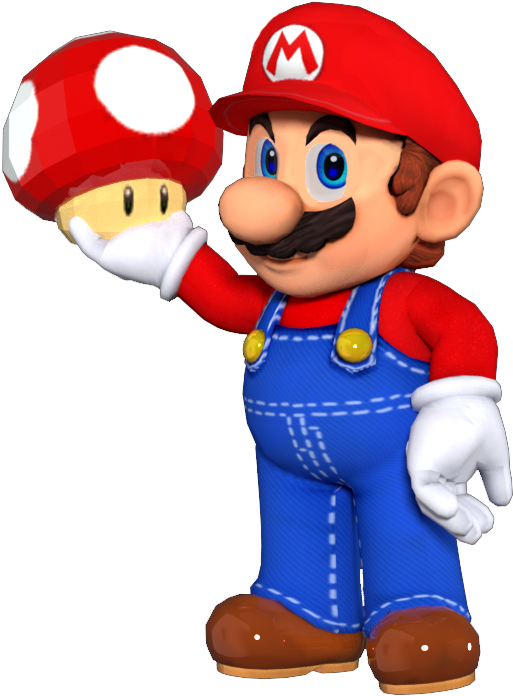 Odyssey Me Holding Mushroom Artwork Hd By Supermariojumpan - Mario Holding A Mushroom (546x731)
