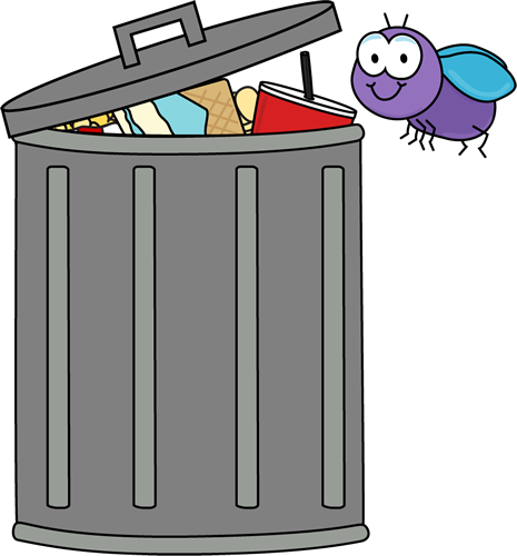 Fly And Trash - Trash Can Clip Art (465x500)