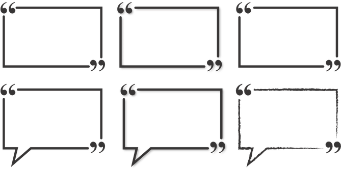 Quote Bubble Rectangle Talk Text Comment S - Citationstegn Dansk (668x340)