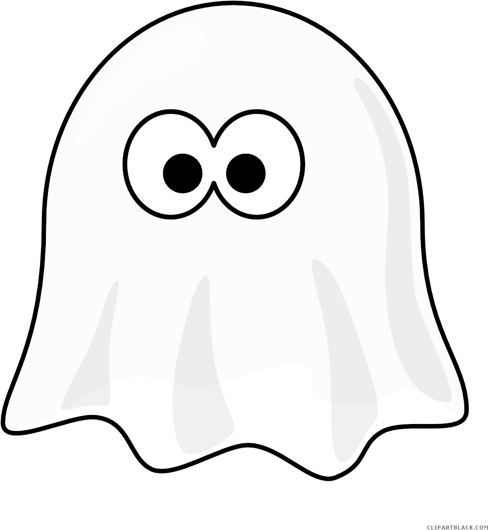 Black N White Animals In Clipart - Cartoon Ghost (999x1082)