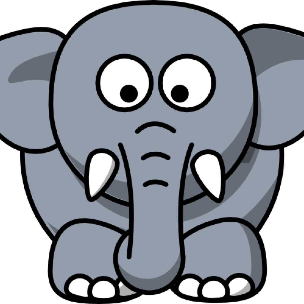 Elephant Face Clipart Letters Format Dinosaur - Elephant Drawing Cartoon (1024x1024)