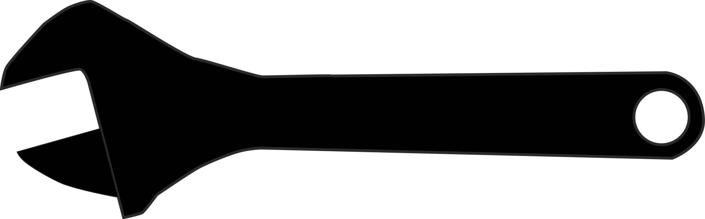 Adjustable Spanner Silhouette Icons Png Free Png And - Spanner Silhouette (2410x750)