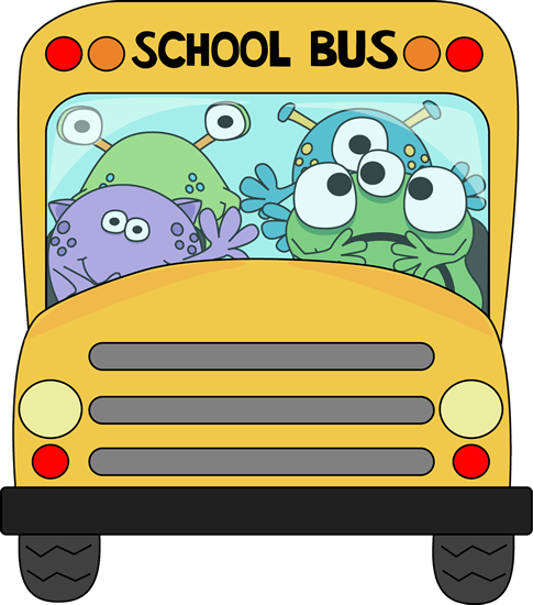 Cute School Bus Clipart 5 By Steven - Monsters On A Bus (485x550)