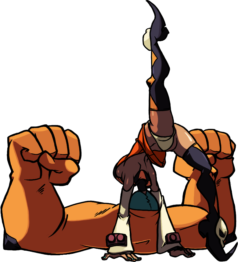 Cerebella Does A Flip Kick That Lauches The Opponent - Skullgirls Cerebella Moves (780x858)