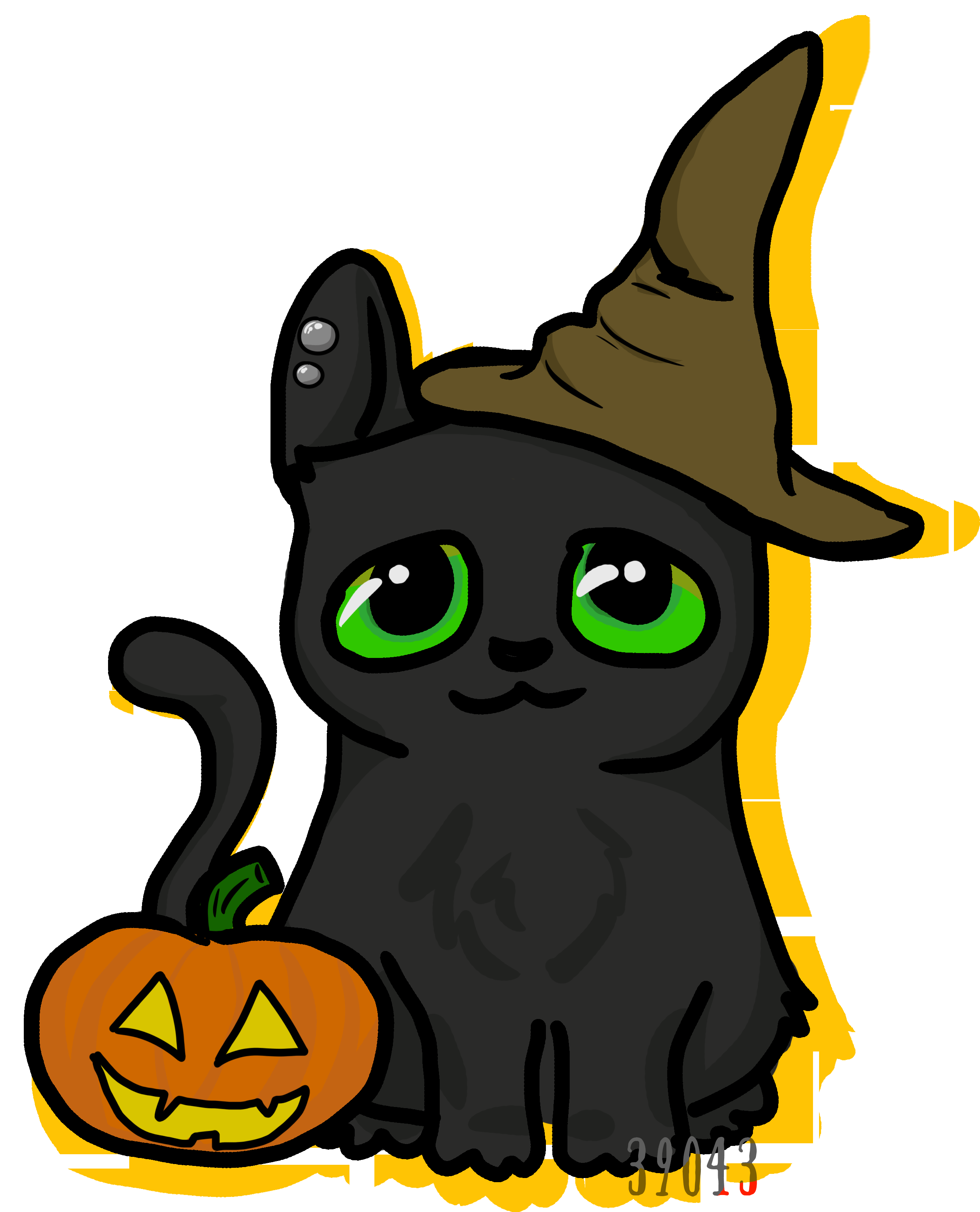 Halloween Kitty Ych - Beanie (3954x3345)