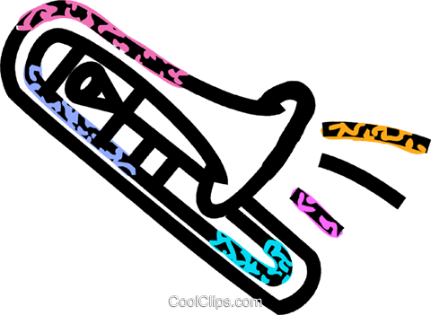 Trombone Livre De Direitos Vetores Clip Art Ilustração - Trombone (480x351)