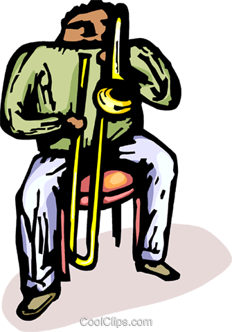 Homem Tocando Trombone Livre De Direitos Vetores Clip - Illustration (335x480)