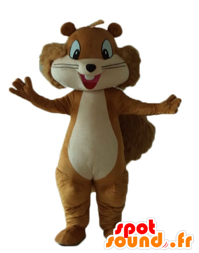 Mascot Brown And Beige Squirrel, Smiling And Hairy - Mascot (600x600)