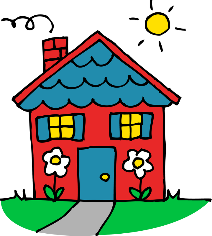 Cute Red And Blue House Clipart - House Clipart (719x800)