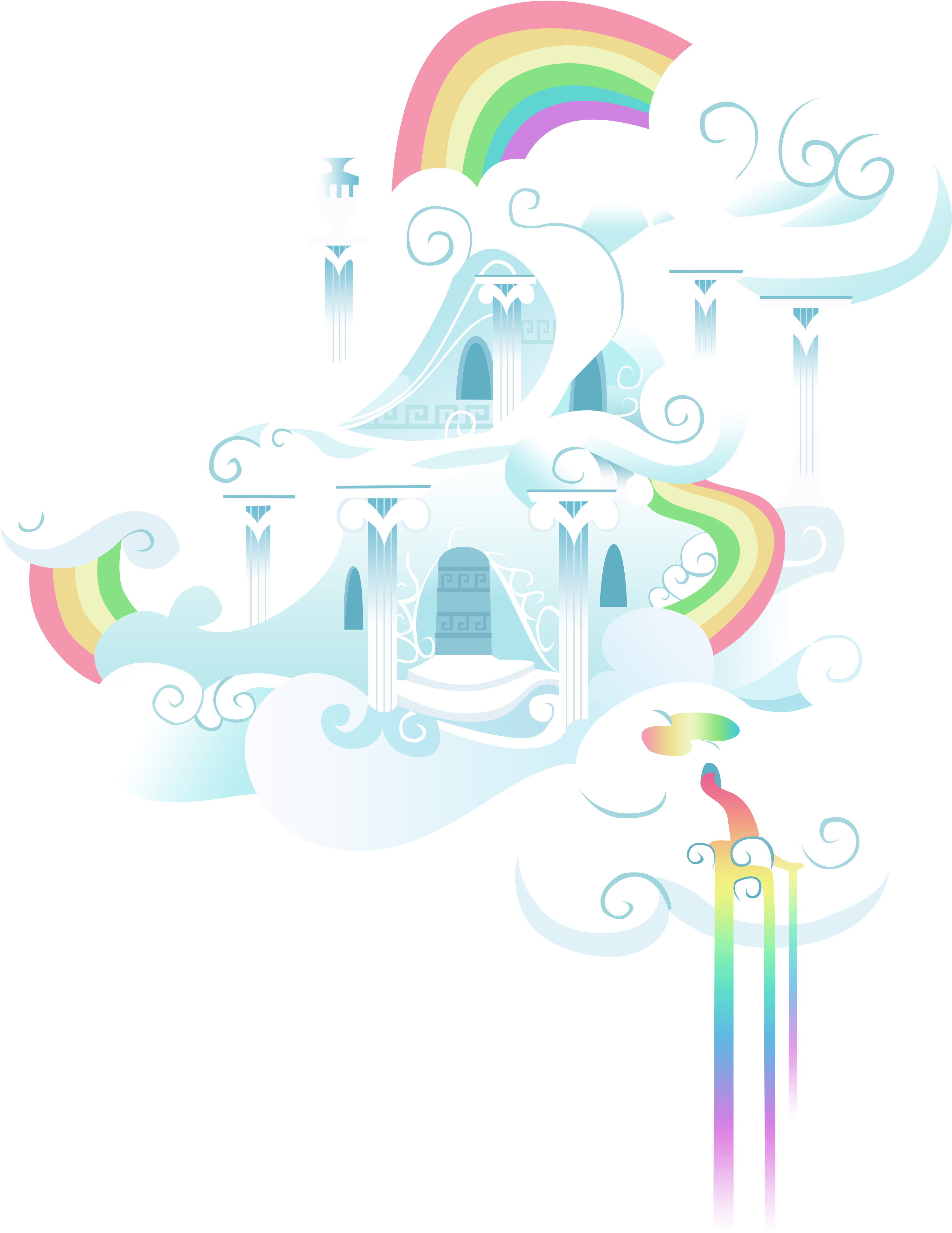 The Rainbow Cloud Mansion By Sierraex The Rainbow Cloud - Mansion On A Cloud (3845x4100)