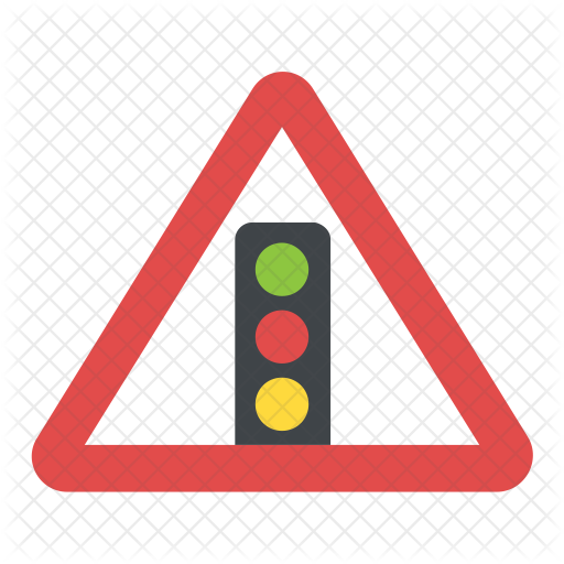 Traffic Signals Alert Icon - Narrow Road Sign (512x512)