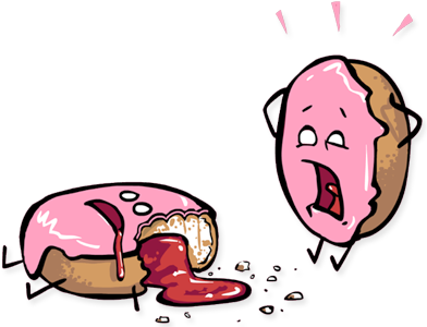 Jelly Donut Merch - Jelly Filled Donut Cartoon (500x300)