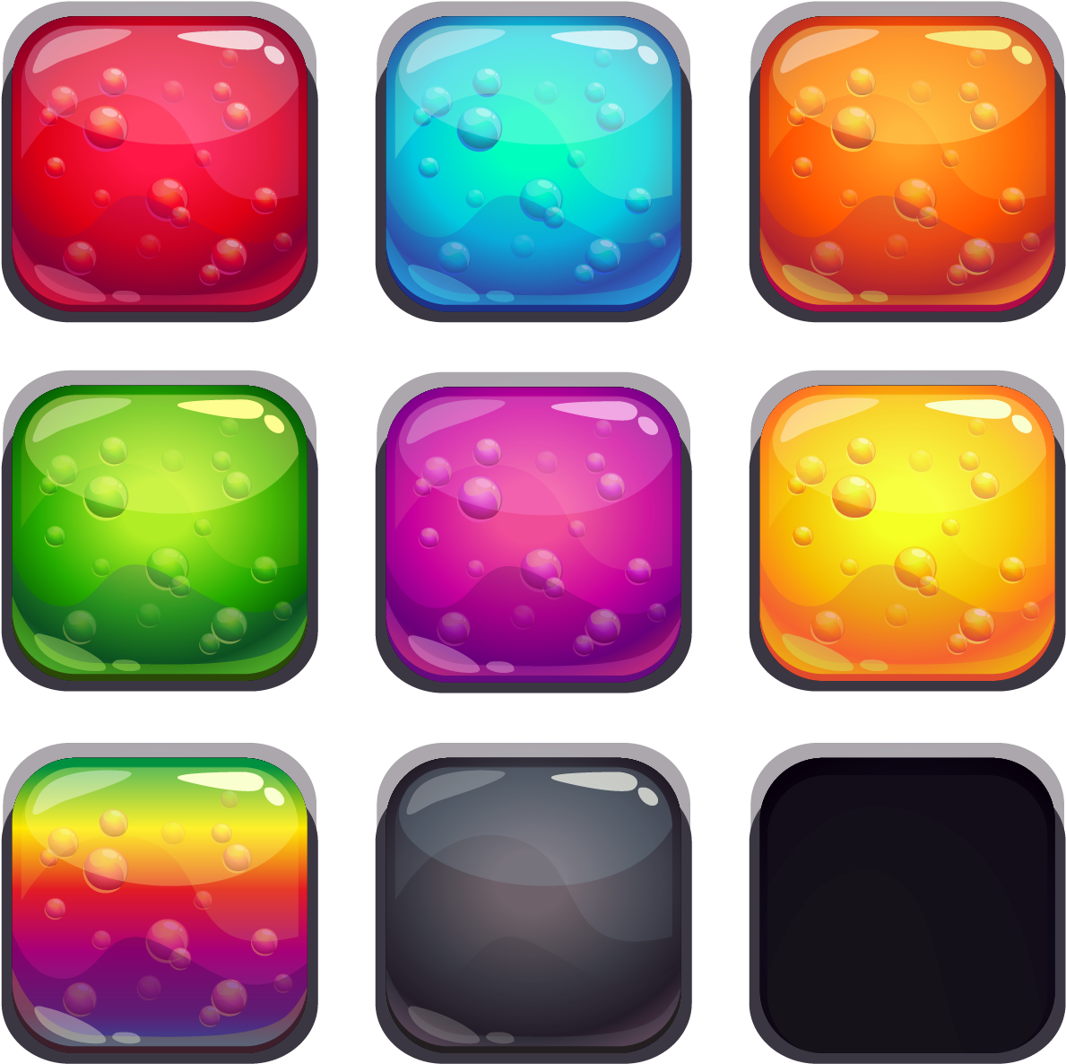 Gelatin Dessert Button User Interface - Jelly Button Png (1402x1396)