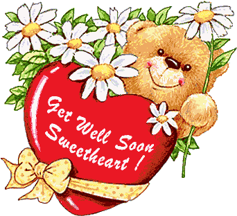 Get Well Soon Sweetheart Teddy Bear Animated Picture - Get Well Soon Gif (405x326)
